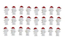 24 Engel mit roter Nikolausmütze 4 cm hoch Figuren Weiß Engelfigur Weihnachten