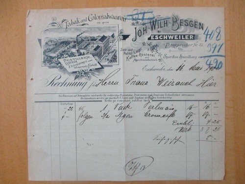 Rechnung tabak - (845),