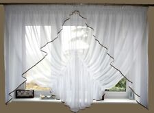 Moderne Fertiggardine Voile Schöne Gardine AG20 Weiß Fenstergardine 180-220cm