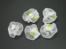10 Satinrosen auf Organza