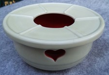 antikes Steinmann Tiefenfurt  Porzellan Tee - Stövchen mit Herzen