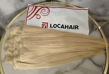 Locahair Echthaar Clip In Extensions Nahtlos Hellblond #613 Blond 45CM 114 Gramm