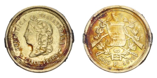 Guatemala pesos 1874 05 - pesos,