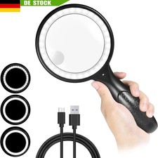 60 Fach LED Lupe Leselupe mit Licht Beleuchtung Vergrößerungsglas Juwelierlupe