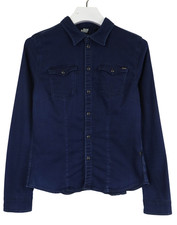 G-STAR Tailor Contour Slim Hemd Damen LARGE Marineblaue Druckknopftasche