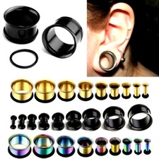1 Paar Chirurgenstahl Flesh Tunnel O-ring Tube Ohr Saddle Plug Earlet Piercing