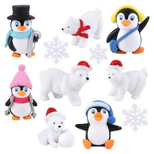 12 Stück Miniaturfiguren  Mini Weihnachtsfiguren, Wohnkultur, Dekoration Pinguin