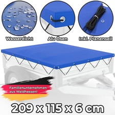 Anhänger-Plane 209 x 115 cm Flachplane Stema 750kg Abdeckplane für Anhänger PKW	