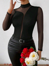 Damen Langarmshirt schwarz