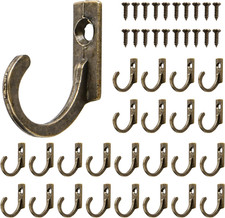 20 Kleiderhaken mit Schrauben, Vintage Einzelhaken Bronze, Antike Garderoben-Hak