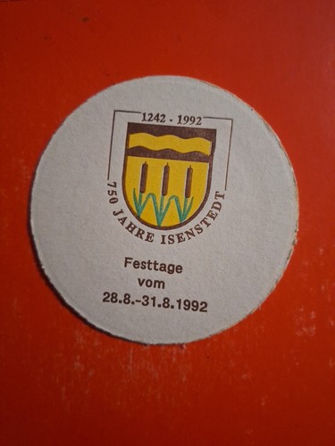 Bierdeckel 1992 isenstedt - bierdeckel,