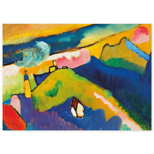 Wassily Kandinsky, Murnau, Berglandschaft mit Kirche, Poster
