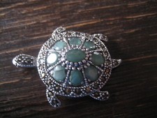 bezaubernder Schildkröten Anhänger Schildkröte 925er Silber Glücksbringer Steine