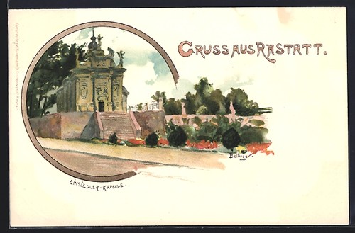 Lithographie rastatt ansicht - lithographie, rastatt,