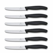 6 Stk Victorinox Frühstücksmesser Tafelmesser Vespermesser Tomatenmesser schwarz