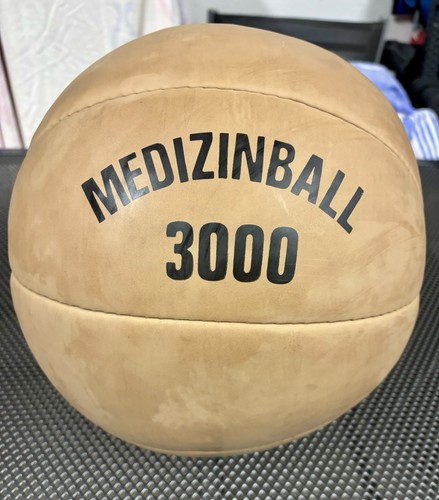 Vintage leder medizinball 3kg - vintage,
