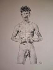 Männerakt Handzeichnung