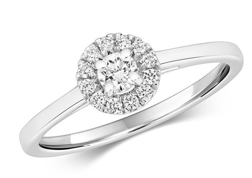Echter diamant halo ring kt - ring,