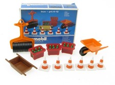 PLAYMOBIL 3202 V1 Bauarbeiter Bau Zubehör Walze mit einzelnen Rädern in OVP 1974