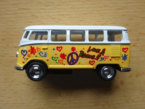 Bus flowerpower gelb - bus,