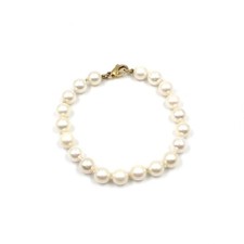 14kt Gold Perlen Armband 17.5cm 585 Gelbgold Damen Schmuck Ø 8.2mm Akoya Perle