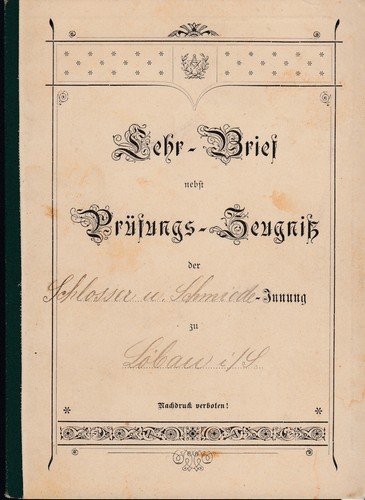 Dokument beruf schmied - dokument,
