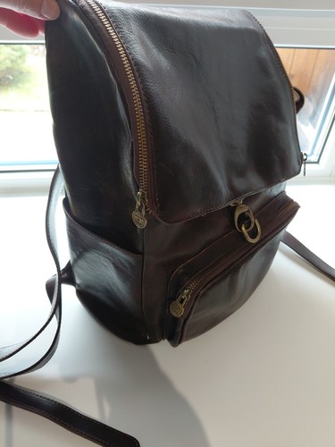 Leder rucksack braun - leder,