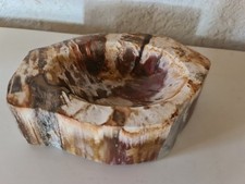 Edelsteinschale aus versteinertem Holz 1479g / 16 x 10 x 5 cm Dekoschale poliert