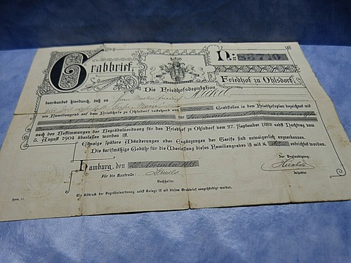 Historischer grabbrief von - grabbrief,