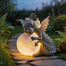 Dekofigur drache mit rundes - mit,