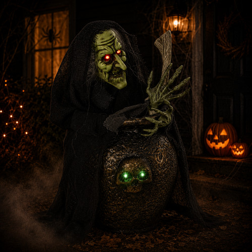Halloween hexe animatronic - halloween,