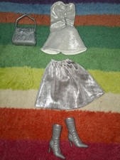 ?BARBIE MATTEL puppen kleidung extra fashion silber glitzer stiefel ?