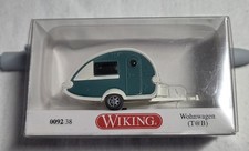 WIKING 009238 Wohnwagen grün/perlweiß, H0