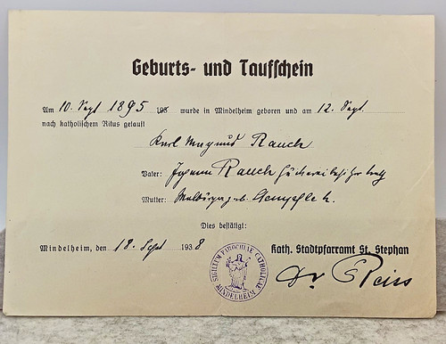 Geburts und taufschein - und,