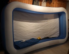 rechteckiger Pool mit Bodenmatte, Abdeckung und Pumpe