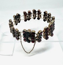 Viktorianisches Böhmisches Granat Armband Silber 18 cm Pyrop Turnov/Jablonec