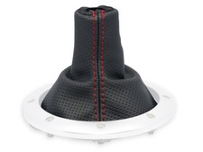 SCHALTMANSCHETTE FUR AUDI TT 8N 1998-2006 SCHALTSACK PERFORIERTES LEDER NAHT ROT