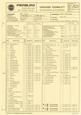 Audi 80 Coupe Pierburg 1B3 Vergaser 026129015B Einstelldaten Ersatzteilliste