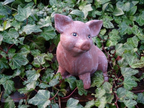 Steinfigur gartenfigur schwein - steinfigur,