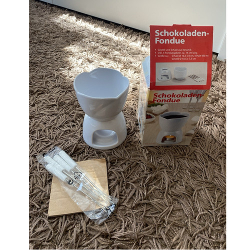 Schokoladen fondue set keramik - schokoladen-fondue,