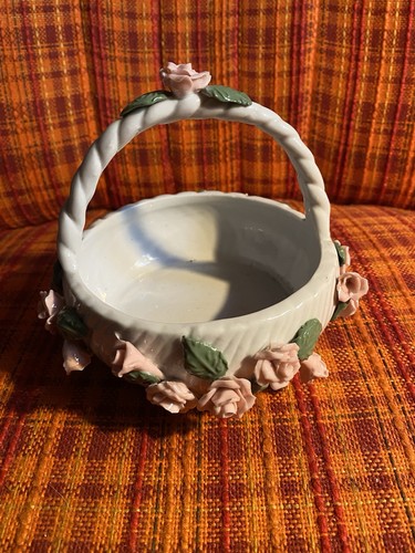 Vintage porzellankorb mit - porzellankorb,