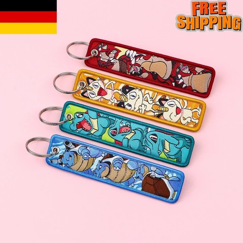 Embroidered anime keychain jet - embroidered,
