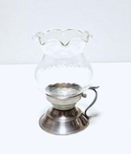 Haku Zinn 95% - Kerzenhalter/Windlicht mit Glasabdeckung - H. 17 cm.