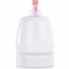 Porzellanfassung, Fassung Porzellan E27 glasiert, mit transp. Klemmnippel B-Ware