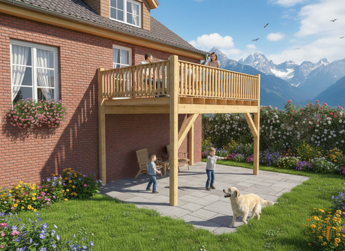 Holzbalkon 25m 3 - x, 3,25m