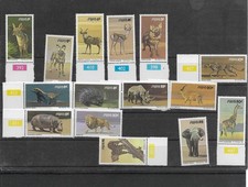 SWA 1980 WILDLEBENDE SÄUGETIERE GIRAFFE, ELEFANT, NASHORN, LEOPARD, FLUSSPFERD,