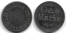 Gasmarke Neustadt a. Hdt. Städt. Gaswerk Gas Marke 1919 Eisen Menzel 18672.1