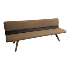 Hülsta Polsterbank Stoffbezug LDS32 Affix mit 4-Fuß-Gestell aus Nussbaum