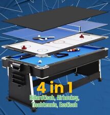 Billardtisch Air Hockey Esstisch Tischtennis 7FT 4 in 1 Multi-Game-Pool Table