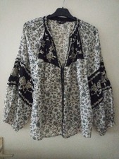 Folklore Stickerei Tunika Bluse Jacke Zara Gr. M Boho Ibiza Hippie Style